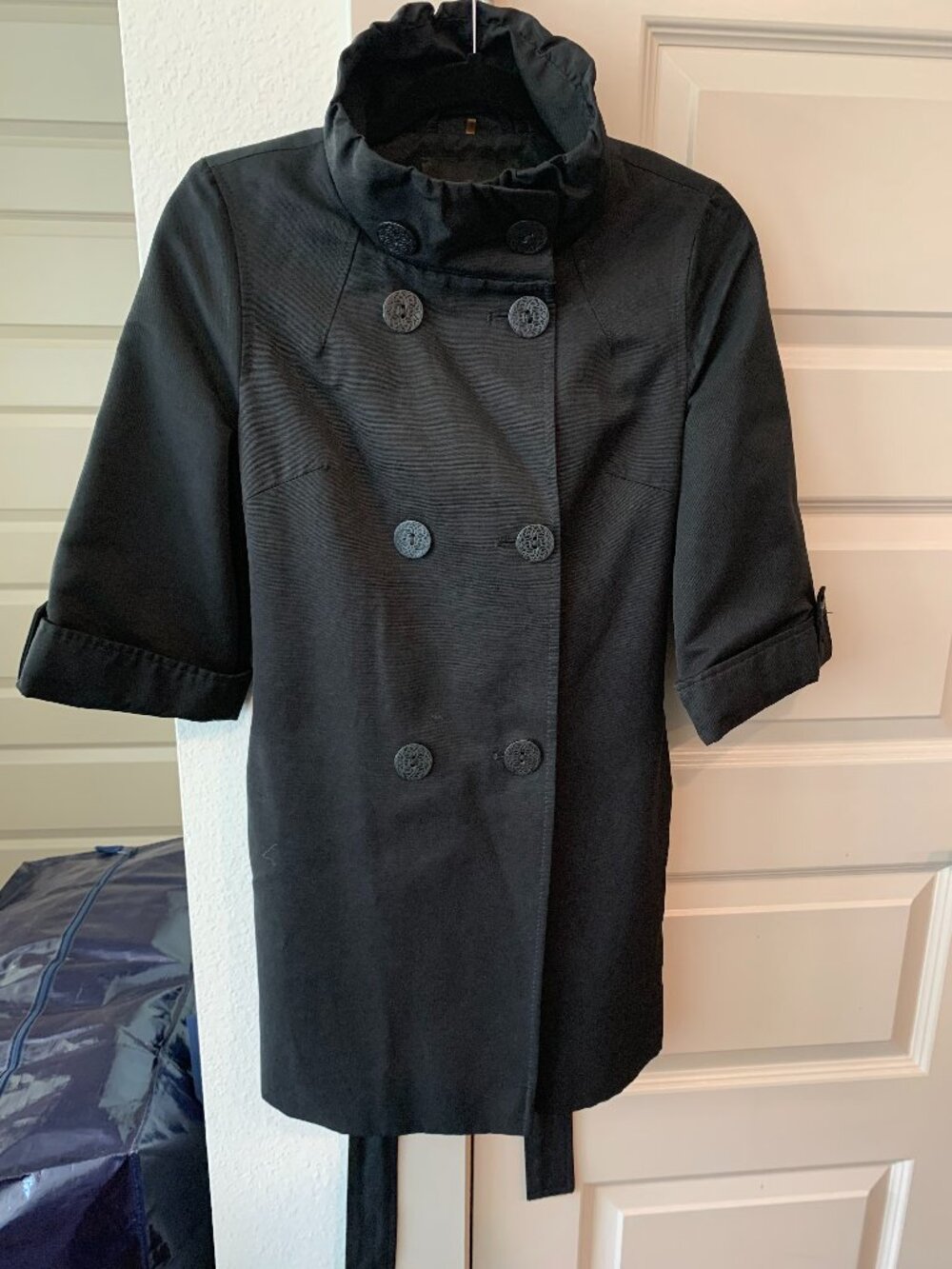 Tahari Black Rain Trench Coat